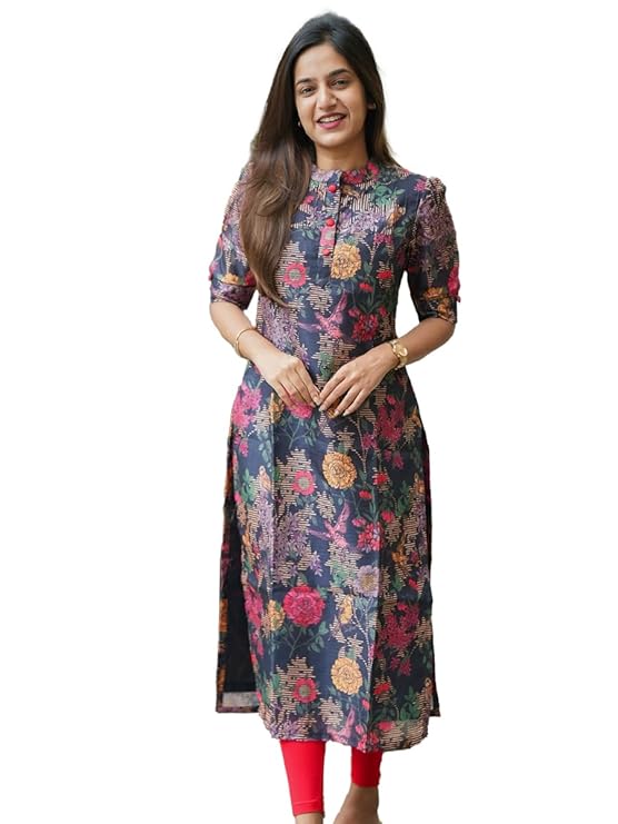Fashion And Lifestyle Women's Chanderi Stitched Printed Kurta for Women