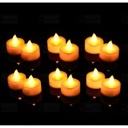 12 Pcs LED Tea Light Candles | Flameless, Smokeless Diyas | Decorative Acrylic Candles for Diwali Decoration Setup for Home, Home Decor, Dhnateras, Deepawali, Festival Gifting