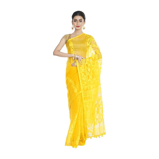 HANDLOOMS Dhakai Jamdani (Soft) Handloom Women's Cotton Saree