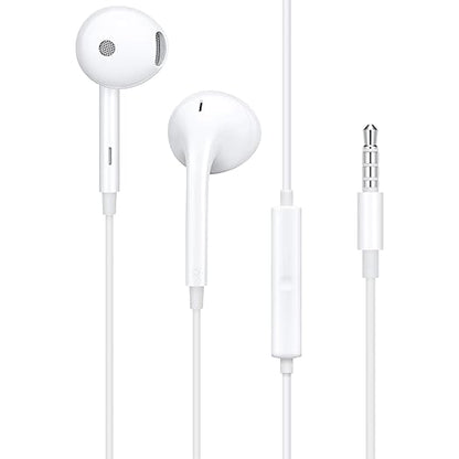 Wired On Ear Headphones with Mic (White)