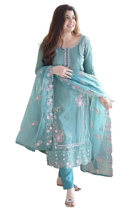 Silk Wine Embroidered Kurta Set with Duptta for Women