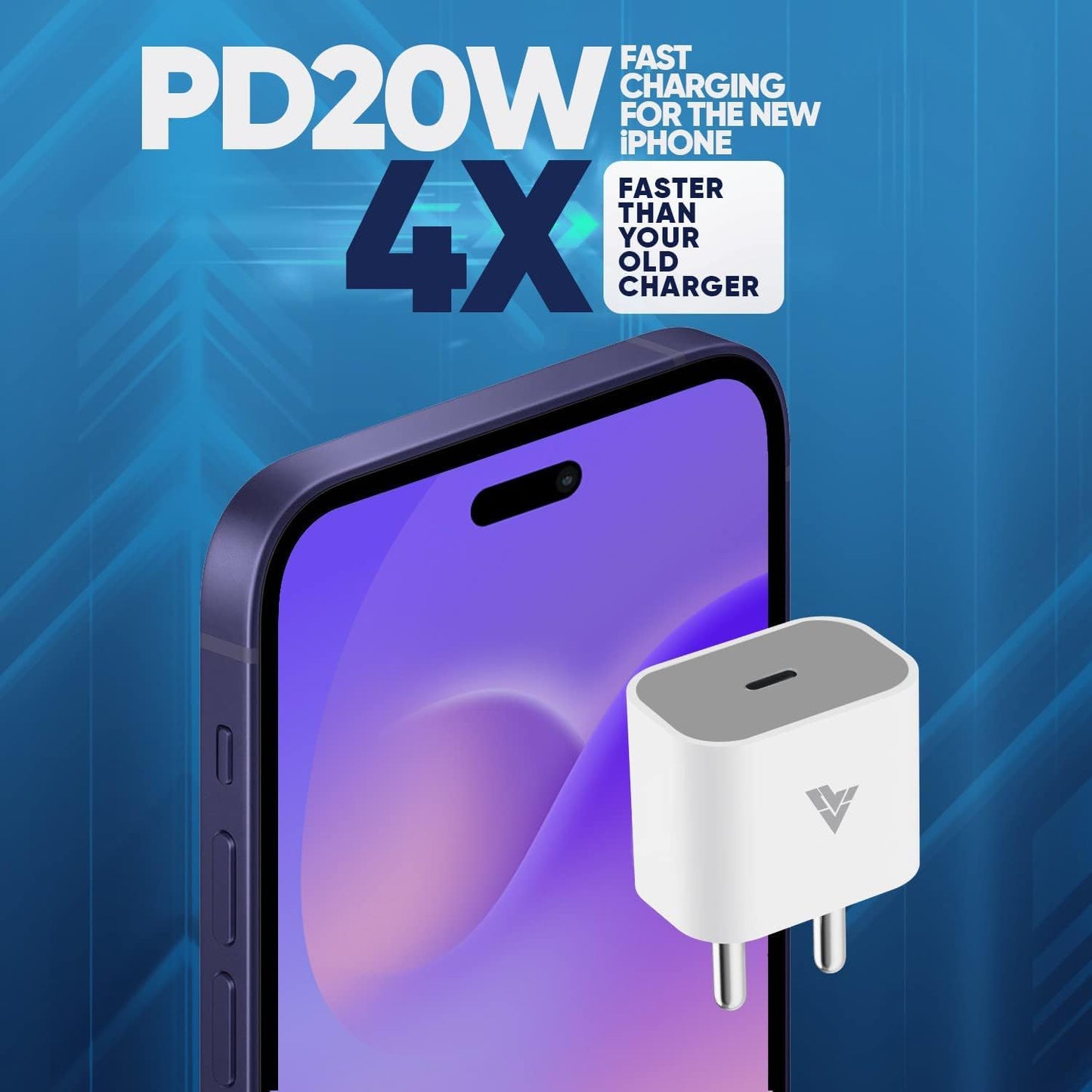 iPhone Charger Adapter 20W Type C for 17/17 Air/17 Pro/17 Pro Max iPhone 16/16 Plus/16 Pro/16 Pro Max 15/14/13/12/11 Series with PD 3.0 USB-C Fast Charging Adaptor BIS Certified