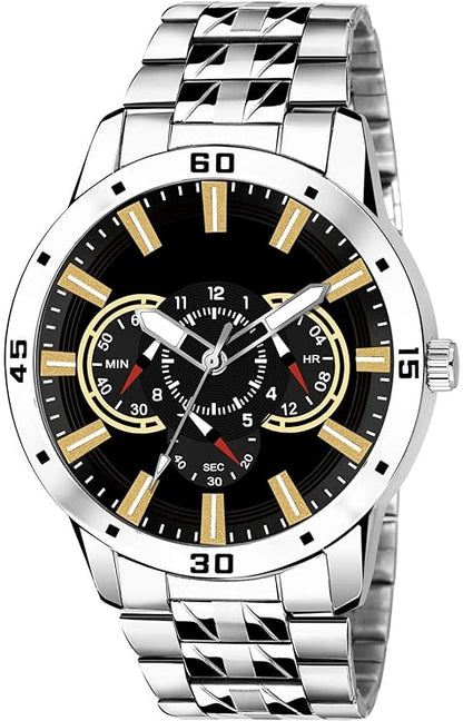 Stainless Steel Chain Shiny Attractive Silver Stylish Pattern dial Analog Watch