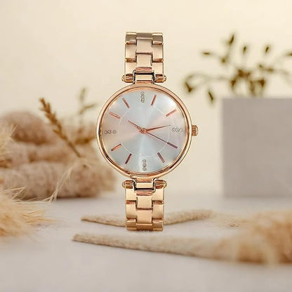 Women Analogue Wrist Watches for Women's & Girls&Miss&Ladies Diamond Studded Dial Rosegold Colored Stylish Bracelet Strap