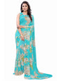 Women's Georgette Printed Saree With Blouse Piece