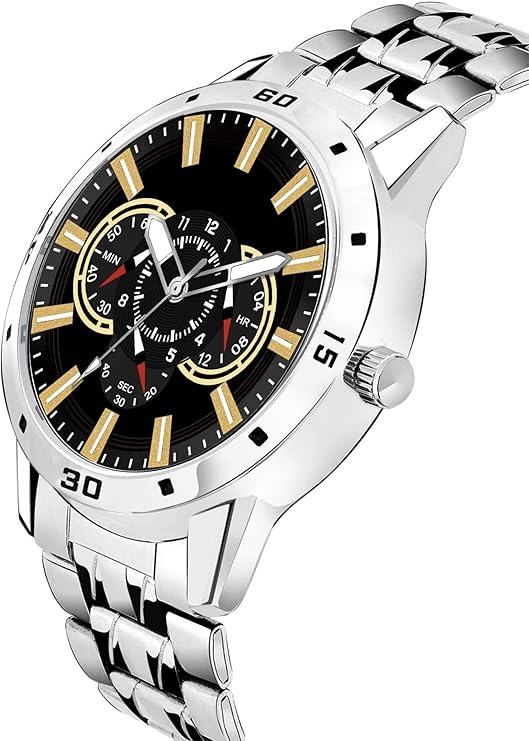 Stainless Steel Chain Shiny Attractive Silver Stylish Pattern dial Analog Watch