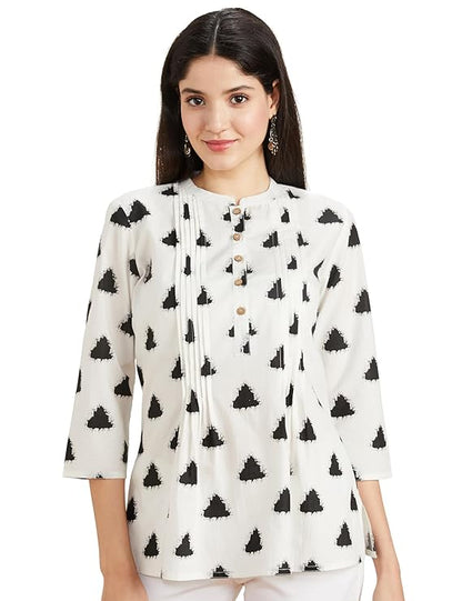 Women's Cotton Printed A-line Short Kurti