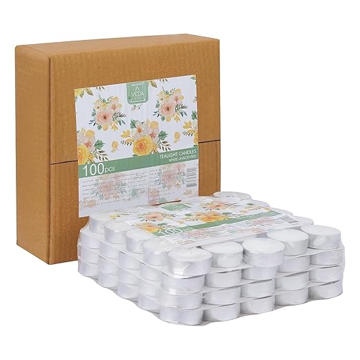 Tealight Candles Pack of 100 for Diwali Decoration | Long Burning | Smokeless | Candles for Home Decor, Offices, Dining & Special Occasions