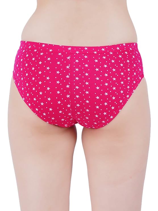 Womens Cotton Printed Panty Combo, Multi Colour (Pack of 5), Inner Elastic