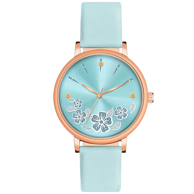 Women's Classic Butterfly Dial Analog Watch with Leather Strap