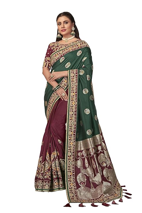 Banarasi Silk Traditional saree with Unstitch Heavy Blouse Piece