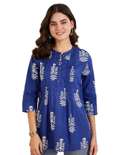 Women's Cotton Printed A-line Short Kurti