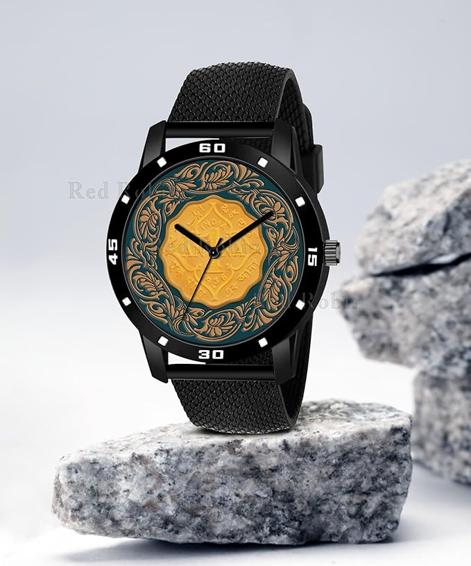 Gadgets World Analog Stylish Silicon Rubber Strap Wrist Watch for Men and Boys, Pack of 1