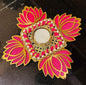 Handmade Pink Lotus Single Diya Rangoli