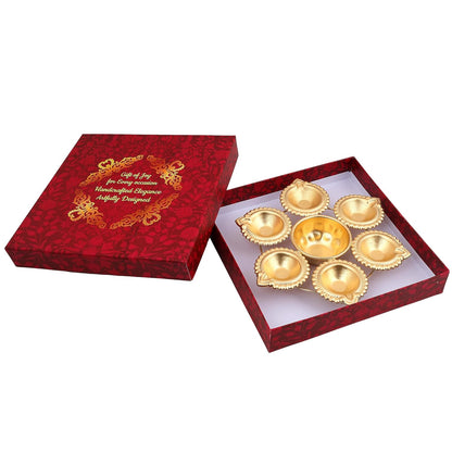 Copper Diya Shape Iron Flower Decorative Urli for Home | Handcrafted | Golden | Decorative Metal Diya Traditional Golden Bowl Table Decor Gift