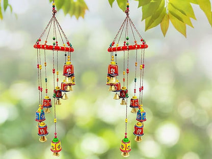 Handcrafted Rajasthani Door & Wall Hanging Home Décor, Balcony Decor Hanging, Home Furnishing, Diwali Gift, Corporate Gift, Home Decor Items (Pack of 2, Multi-Colour)