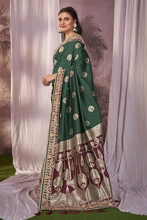 Banarasi Silk Traditional saree with Unstitch Heavy Blouse Piece