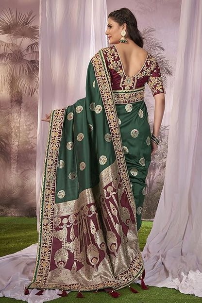 Banarasi Silk Traditional saree with Unstitch Heavy Blouse Piece
